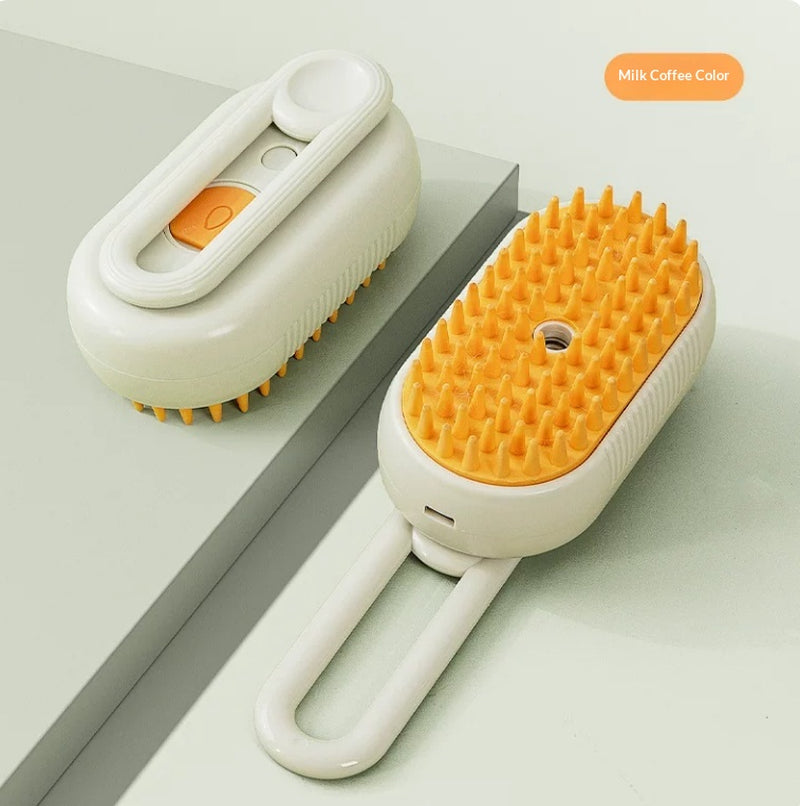 3-in-1 Electric Pet Grooming Brush with Steam and Spray for Cats and Dogs - Hair Removal and Massage Comb