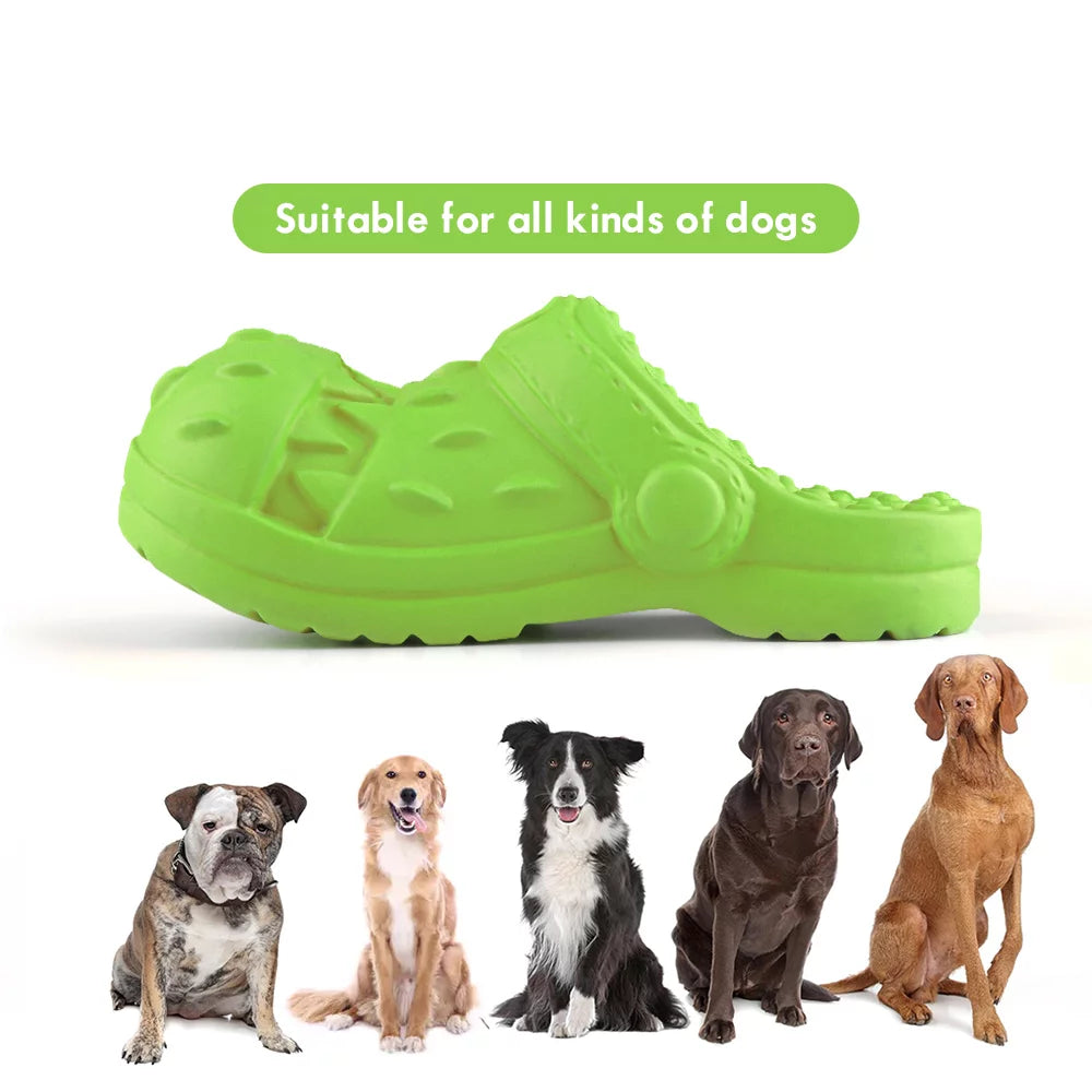 Squeaky Dog Chew Toy - Durable Shoe-Shaped Toy for Aggressive Chewers with Teeth Cleaning Benefits