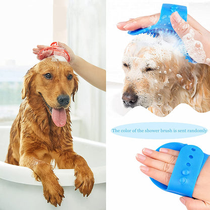 Self-Cleaning Slicker Brush and Bath Brush Set for Cats and Dogs - Grooming Tool for Shedding and Removing Loose Matted Fur